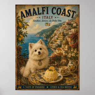 Volpino Italiano på Amalfi-kusten Vintage Resa Poster