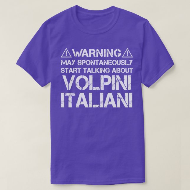 Volpino Italiano Warning T Shirt (Design framsida)