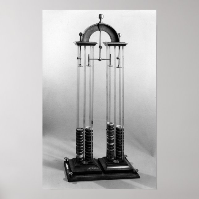 Voltaic pile tillverkad av Jacques Alexandre Charl Poster (Framsidan)