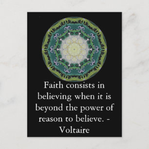 Voltaire-citat om FAITH Vykort