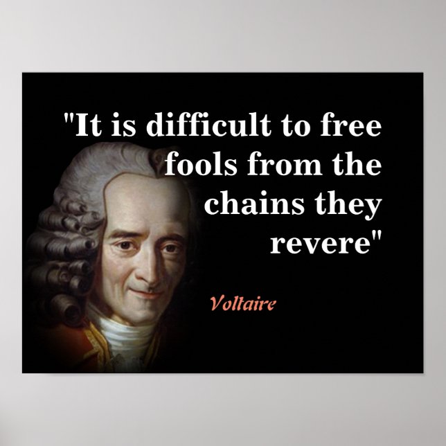 Voltaire-citat på skolor poster (Framsidan)