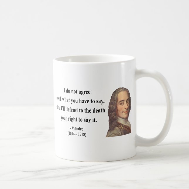 Voltaire citationstecken 1b kaffemugg (Höger)