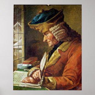Voltaire i hans studie poster