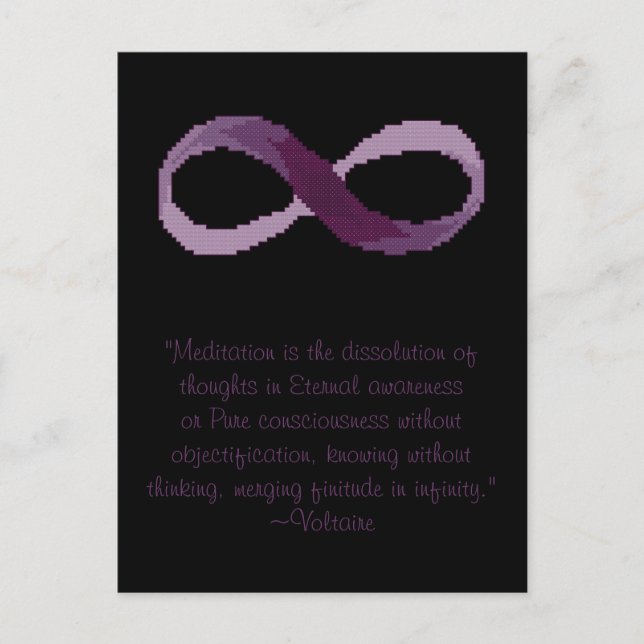 Voltaire Meditation Infinity Quote Postcard Vykort (Framsida)