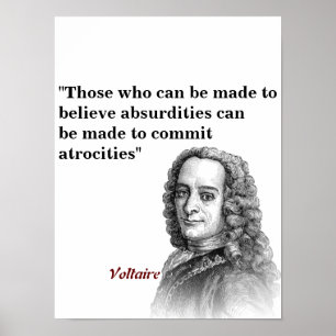 Voltaire-offert för absurheter och illdåd Poste Poster