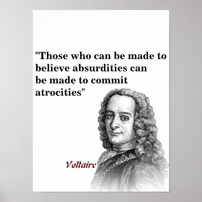 Voltaire-offert för absurheter och illdåd Poste Poster (Framsidan)