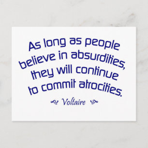 Voltaire on Absurdities Vykort