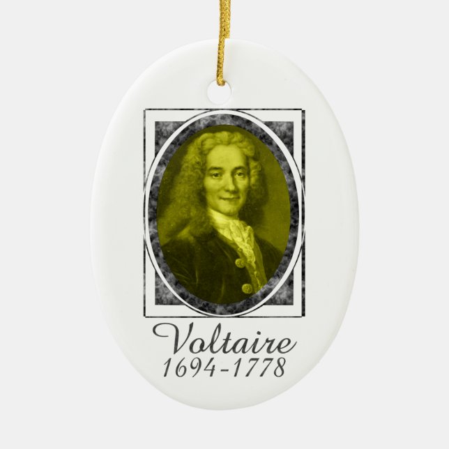 Voltaire prydnad julgransprydnad keramik (Framsidan)