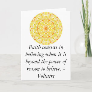 Voltaire quotation om TRO Kort