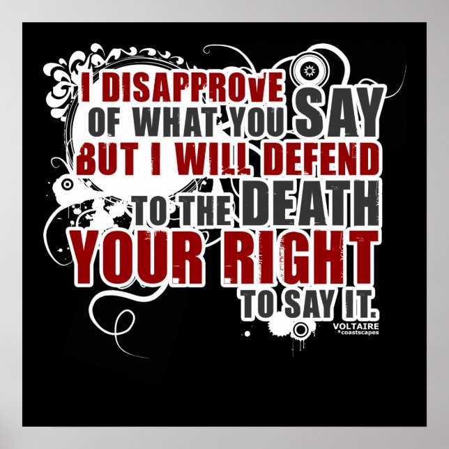 Voltaire Quote (Färg) Poster (Framsidan)