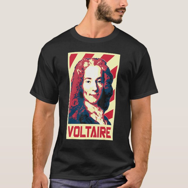 Voltaire Retro Poster propaganda T Shirt (Framsida)