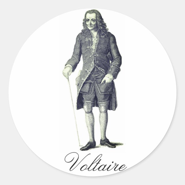 Voltaire Runt Klistermärke (Framsida)