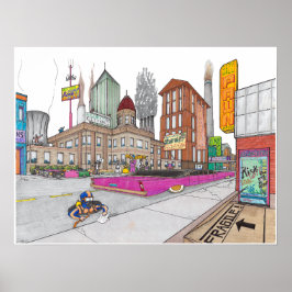 Voltz City Hall i perspektiv Poster