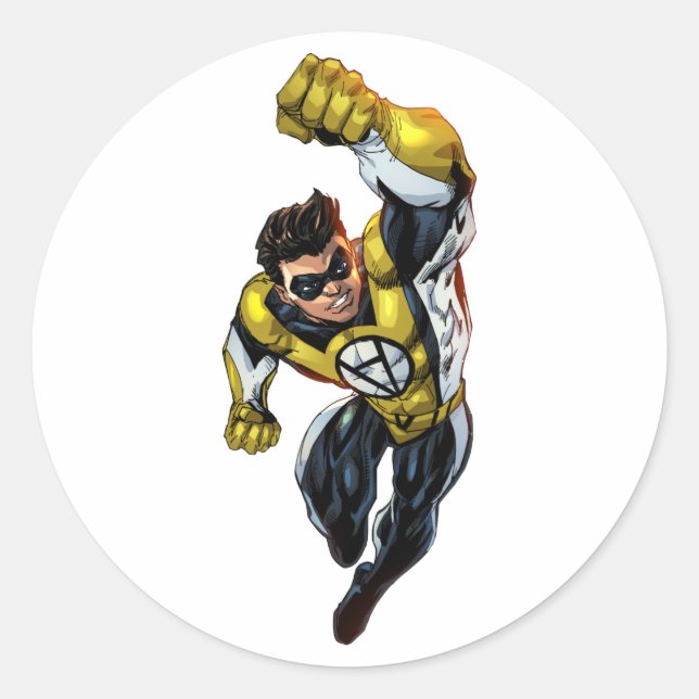 Voluntaryist Hero Sticker Runt Klistermärke (Framsida)