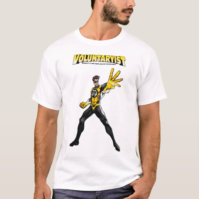 Voluntaryist komisk utslagsplats med logotypen tröja (Framsida)