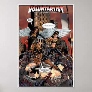 Voluntaryist mot Statist Zombies Poster - Varm