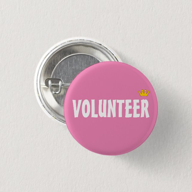 VOLUNTEER & Aid person, Charity, Help, Info Button Knapp (Framsida & baksida)