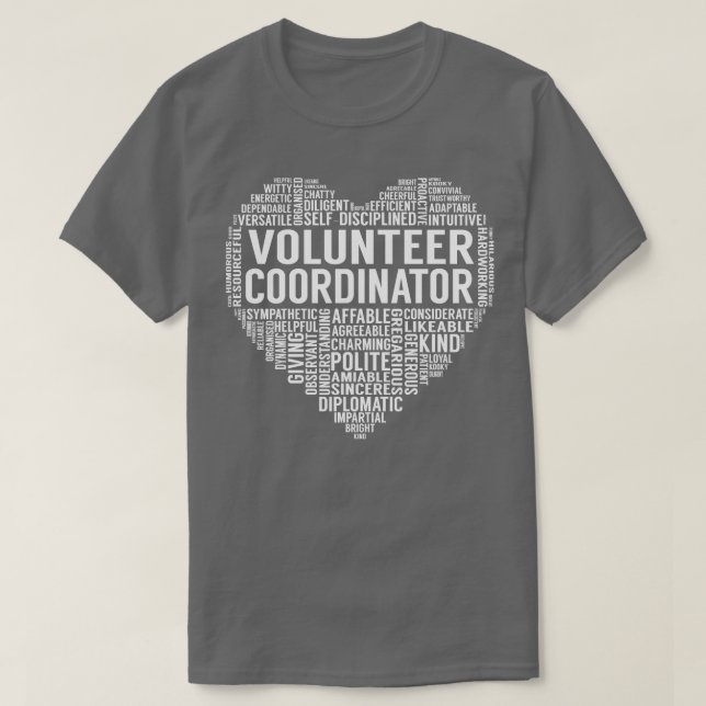 Volunteer Coordinator Heart T Shirt (Design framsida)