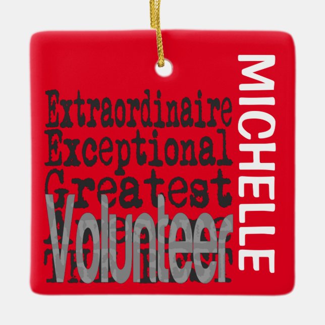 Volunteer Extraordinaire-ANPASSNINGSBAR Julgransprydnad Keramik (Framsida)