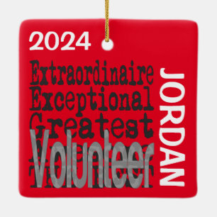 Volunteer Extraordinaire-ANPASSNINGSBAR Julgransprydnad Keramik