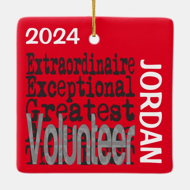 Volunteer Extraordinaire-ANPASSNINGSBAR Julgransprydnad Keramik (Baksida)