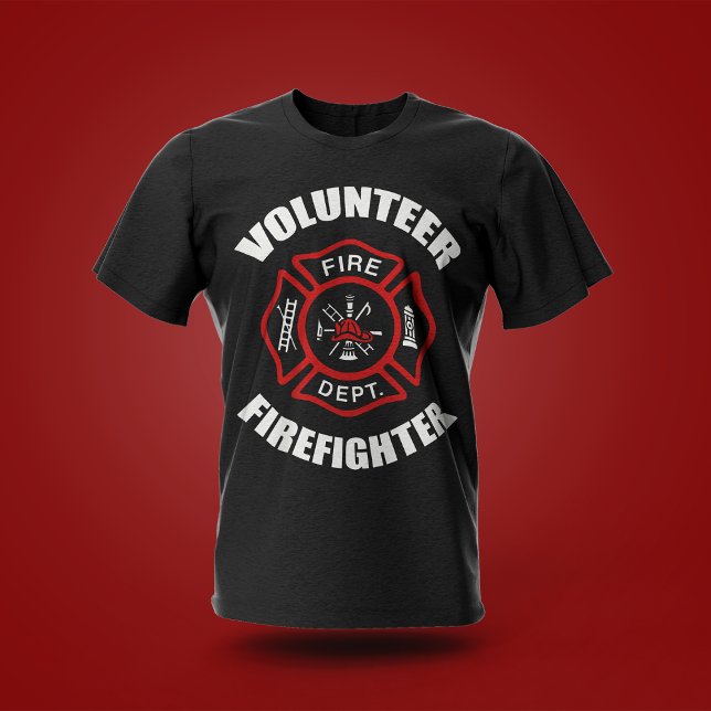 Volunteer Firefighter Badge T Shirt (Skapare uppladdad)