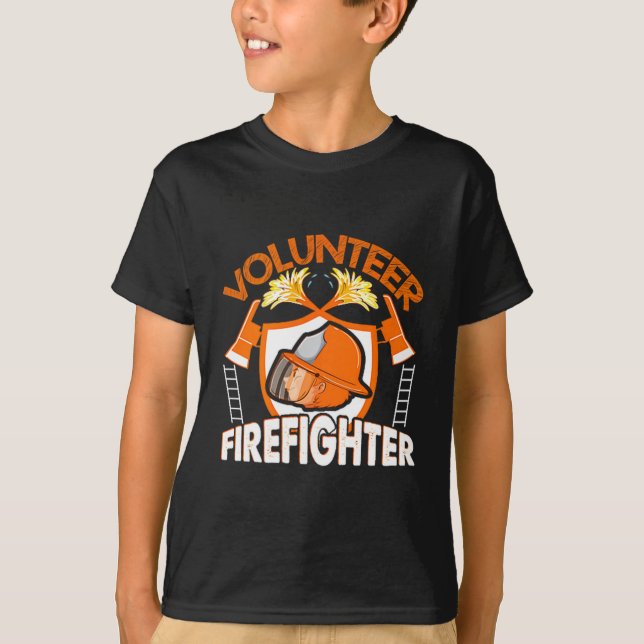 Volunteer Firefighter Fireman Gift Proud Firefight T Shirt (Framsida)