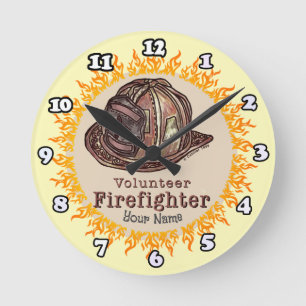 Volunteer Firefighter-klocka Rund Klocka