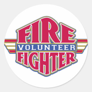 Volunteer Firefighter Runt Klistermärke
