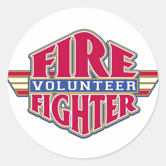 Volunteer Firefighter Runt Klistermärke (Framsida)