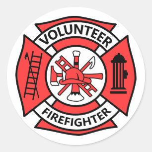 Volunteer Firefighter Runt Klistermärke