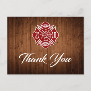 Volunteer Firefighter Tack-vykort Vykort