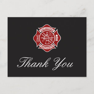 Volunteer Firefighter Tack-vykort Vykort
