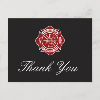 Volunteer Firefighter Tack-vykort Vykort