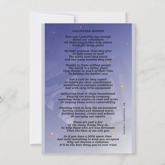 Volunteer Heroes Flat Card (Framsida)