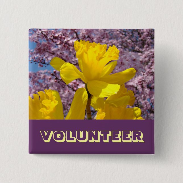 VOLUNTEER knappar Vår Narciss Blommor Blommar (Framsida)