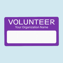 Volunteer Lila Namn bricka Stickers Anpassningsbar Fraktsedel