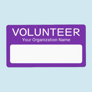 Volunteer Lila Namn bricka Stickers Anpassningsbar Fraktsedel