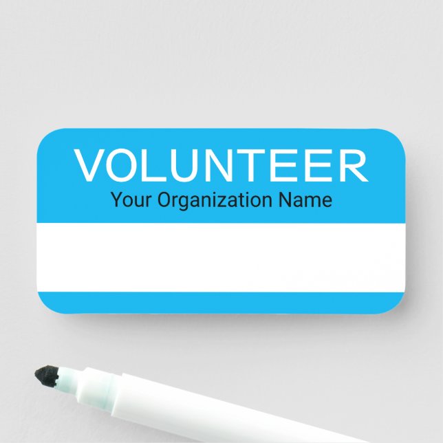 Volunteer Namn bricka återanvändbar torr radering  Namnbricka (På plats)
