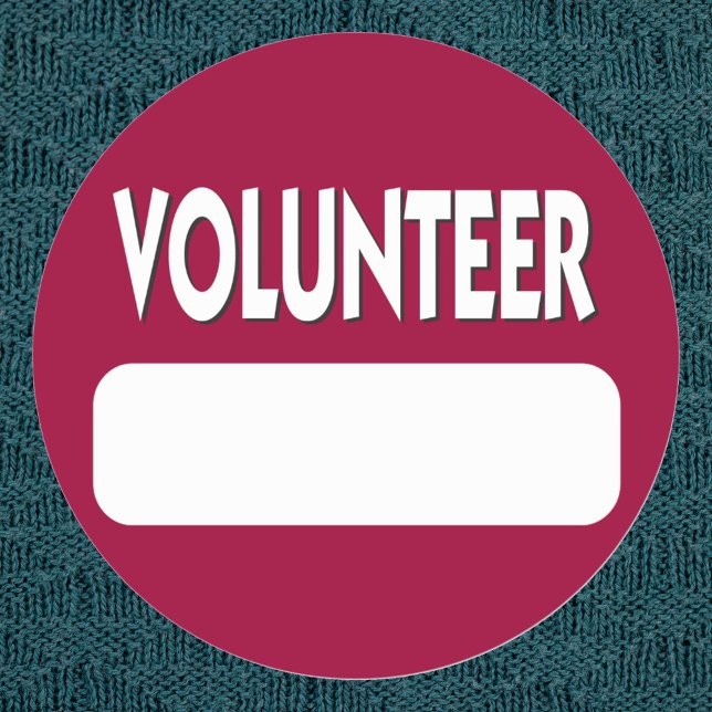 Volunteer Namn bricka Badge Runt Klistermärke (Skapare uppladdad)