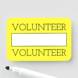 ’VOLUNTEER’ Namn bricka Namnbricka