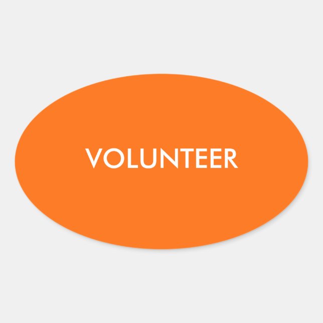 VOLUNTEER OVALT KLISTERMÄRKE (Framsida)
