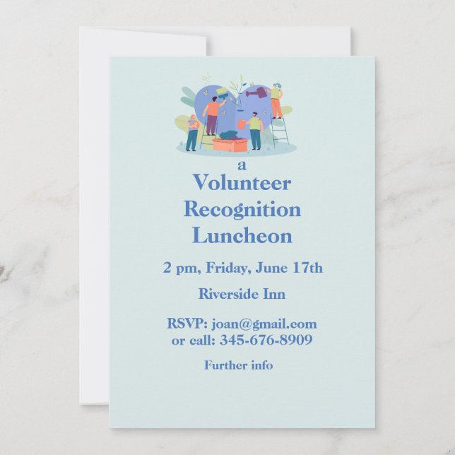Volunteer Recognition Luncheon Inbjudan (Baksida)