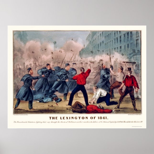 Volunteer Street Fight in Baltimore 1861 Poster (Framsidan)