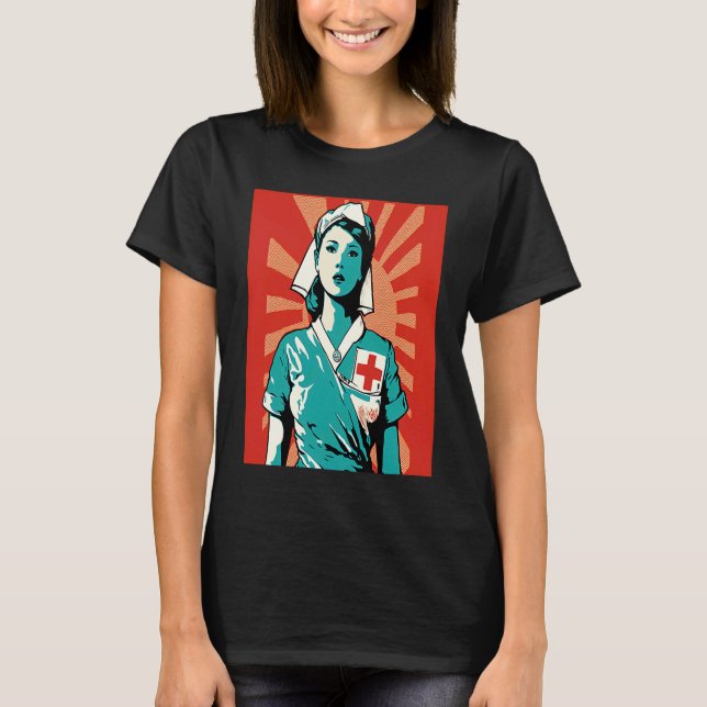 Volunteerism Awareness Retro Volunteer Nurse  1 T Shirt (Framsida)