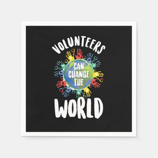 Volunteers Can Change The World Volunteering Volun Pappersservett (Framsidan)