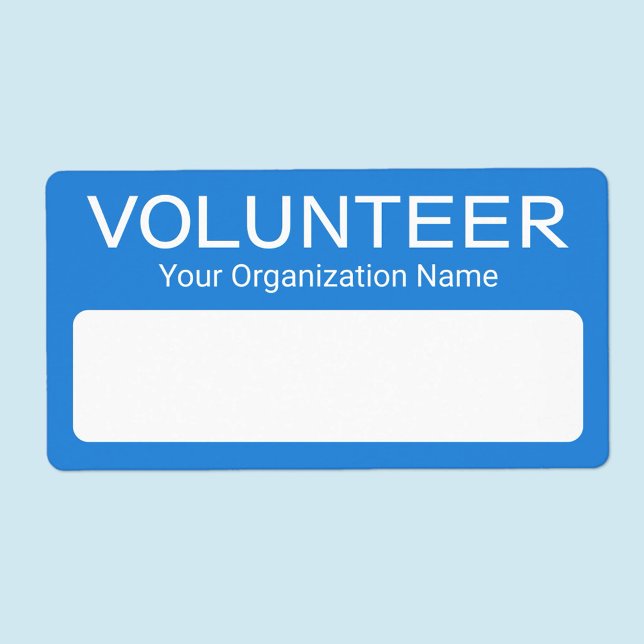 Voluntesive Adhesive Namn Badges Personlig Blue Fraktsedel (MISOOK Blue Volunteer Name Tag Stickers)