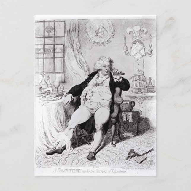 Voluptuary under the Horrors of Digestion Vykort (Framsida)