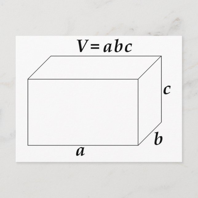 Volym för en rektangulär Prism Vykort (Framsida)