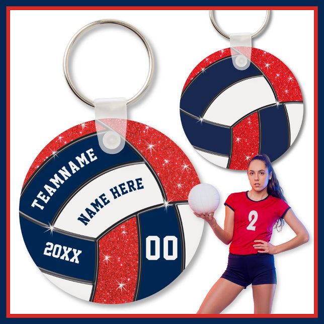 Volymbollag Godisväska idéer, Volleyboll Nyckelring (End of season gifts for volleyball team. Volleyball team gift ideas. Red, Volleyball treat ideas.)
